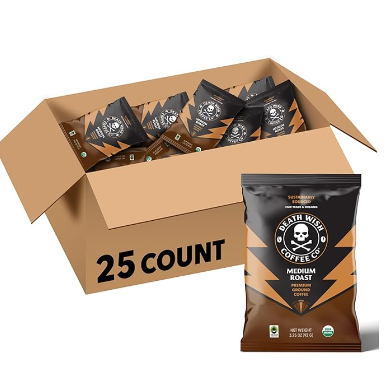 Death Wish Coffee Medium Roast Frac Pack (25 Pack)